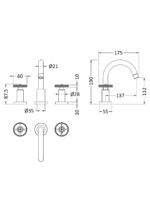 3 Tap Hole Basin Mixer - Image 2