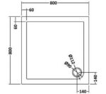 Square Shower Tray 800 x 800mm - Image 2