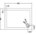 Rectangular Shower Tray 900 x 700mm - Image 2