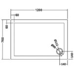 Nuie Rectangular Shower Tray 1200 x 760mm - Image 2