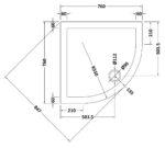 Quadrant Shower Tray 760 x 760mm - Image 2