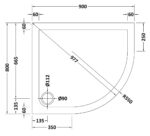Nuie Offset Quadrant Shower Tray RH 900 x 800mm - Image 2