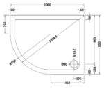 Offset Quadrant Shower Tray LH 1000 x 800mm - Image 2
