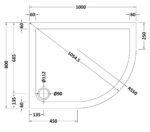 Nuie Offset Quadrant Shower Tray RH 1000 x 800mm - Image 2