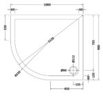 Offset Quadrant Shower Tray LH 1000 x 900mm - Image 2