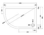 Offset Quadrant Shower Tray LH 1200 x 800mm - Image 2