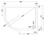 Offset Quadrant Shower Tray LH 1200 x 900mm - Image 2