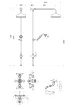 Triple Thermostatic Shower Valve With Rigid Riser - Image 2