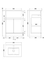 500mm Floor Standing 2-Door/Drawer Vanity Unit & Basin 2 - Image 3