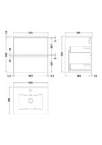 500mm Wall Hung 2-Drawer Vanity Unit & Basin 2 - Image 3