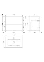 600mm Wall Hung 2-Drawer Vanity Unit & Basin 2 - Image 3