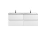 1200 Wall Hung 4 Drawer Vanity & Double Basin
