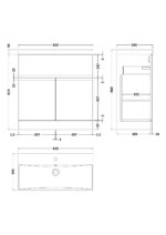 800mm Floor Standing 2-Door Vanity Unit & Basin 3 - Image 3