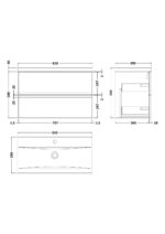 800mm Wall Hung 2-Drawer Vanity Unit & Basin 1 - Image 3