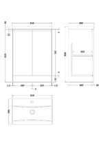 600mm Floor Standing 2-Door Vanity Unit & Basin 1 - Image 3