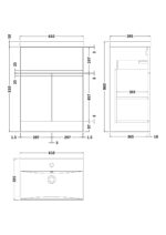 600mm Floor Standing 2 Door/Drawer Vanity & Basin 3 - Image 3