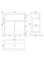Hudson Reed Urban 800mm Floor Standing 2 Door/Drawer Vanity & Basin 1 - Image 3