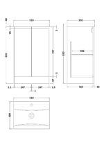 500mm Floor Standing 2 Door Vanity & Basin 1 - Image 3