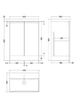 Hudson Reed Urban 600mm Floor Standing 2 Door Vanity & Basin 3 - Image 3