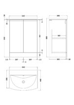 600mm Floor Standing 2 Door Vanity & Basin 4 - Image 3