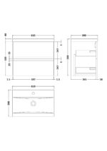 600mm Wall Hung 2-Drawer Vanity Unit & Basin 1 - Image 4