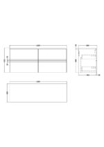 1200mm Wall Hung 4-Drawer Unit & Laminate Worktop - Image 2