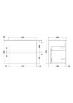 600mm Wall Hung 2-Drawer Vanity Unit & Worktop - Image 2