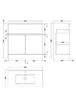 800mm Floor Standing 2-Door Vanity Unit & Basin 2 - Image 3
