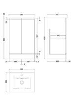 500mm Floor Standing 2-Door Vanity Unit & Basin 2 - Image 3