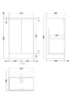 Hudson Reed Urban 500mm Floor Standing 2-Door Vanity Unit & Basin 3 - Image 3