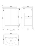 500mm Floor Standing 2 Door Vanity Unit & Basin 4 - Image 3
