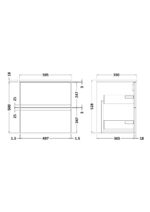 500mm Wall Hung 2 Drawer Unit & Worktop - Image 2