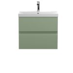 600mm Wall Hung 2 Drawer Unit & Basin 3
