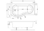 1500mm Left Hand P-Shaped Bath - Image 4