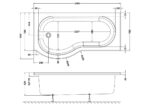 Nuie 1600mm Left Hand P-Shaped Bath - Image 4
