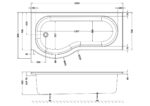 Nuie 1700mm Left Hand P-Shaped Bath - Image 4