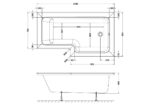 1500mm Right Hand Square Shower Bath - Image 3