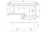 1700mm Right Hand Square Shower Bath - Image 3