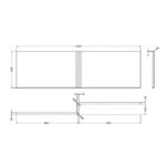 1700 sq showerbath front panel cw fixing - Image 3