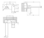 Nuie Windon Wall Mounted 2 Tap Hole Basin Mixer With Plate - Image 2