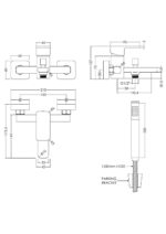 Wall Mounted Bath Shower Mixer With Kit - Image 2