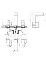 Deck Mounted 3 Tap Hole Basin Mixer With Pop Up Waste - Image 2