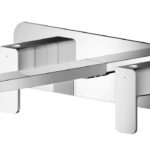 Wall Mounted 3 Tap Hole Basin Mixer With Plate