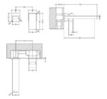 Wall Mounted 2 Tap Hole Basin Mixer - Image 2