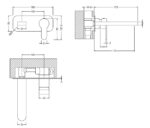 Nuie Windon Wall Mounted 2 Tap Hole Basin Mixer With Plate - Image 2