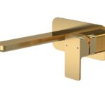 Wall Mounted 2 Tap Hole Basin Mixer With Plate