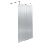 1000mm Fluted Wetroom Scren with Arms & Feet