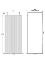 1000mm Fluted Wetroom Scren with Arms & Feet - Image 2