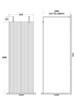 800mm Fluted Wetroom Scren with Arms & Feet - Image 2