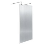 900mm Fluted Wetroom Scren with Arms & Feet
